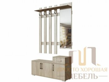 Прихожая №3 Вешалка с зеркалом 1200 (4 крючка) в Тобольске - tobolsk.mebel-74.com | фото