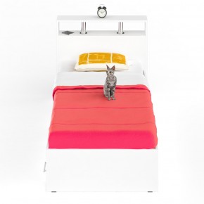 Камелия Кровать с ящиками 0900, цвет белый, ШхГхВ 93,5х217х78,2 см., сп.м. 900х2000 мм., без матраса, основание есть в Тобольске - tobolsk.mebel-74.com | фото