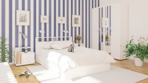 Камелия спальня № 7 Кровать 900 + Стол косметический + Зеркало + Комод, цвет белый, сп.м. 900х2000 мм., б/м, основание есть в Тобольске - tobolsk.mebel-74.com | фото