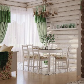 Комлект Вествик обеденный стол и четыре стула, массив сосны, цвет белый в Тобольске - tobolsk.mebel-74.com | фото