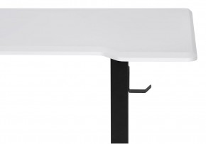 Компьютерный стол Маркос с механизмом подъема 140х80х75 белая шагрень / черный в Тобольске - tobolsk.mebel-74.com | фото