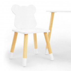 Комплект детской мебели стол и два стула Мишутка (Белый/Белый/Береза) в Тобольске - tobolsk.mebel-74.com | фото