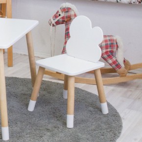 Комплект детской мебели стол и два стула Облачко (Белый/Белый/Береза) в Тобольске - tobolsk.mebel-74.com | фото