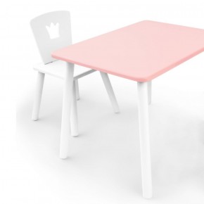 Комплект детской мебели стол и стул Корона (Розовый/Белый/Белый) в Тобольске - tobolsk.mebel-74.com | фото