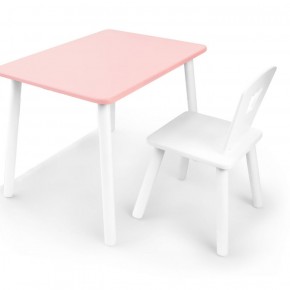 Комплект детской мебели стол и стул Корона (Розовый/Белый/Белый) в Тобольске - tobolsk.mebel-74.com | фото