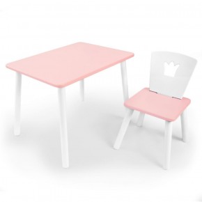 Комплект детской мебели стол и стул Корона (Розовый/Розовый/Белый) в Тобольске - tobolsk.mebel-74.com | фото