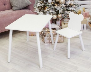 Комплект детской мебели стол и стул Мишутка (Белый/Белый/Белый) в Тобольске - tobolsk.mebel-74.com | фото