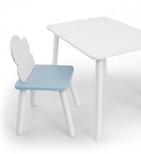 Комплект детской мебели стол и стул Облачко (Белый/Голубой/Белый) в Тобольске - tobolsk.mebel-74.com | фото