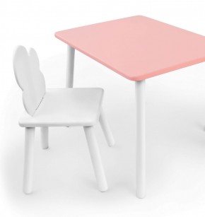 Комплект детской мебели стол и стул Облачко (Розывый/Белый/Белый) в Тобольске - tobolsk.mebel-74.com | фото