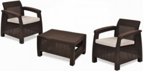 Комплект мебели Корфу Уикенд (Corfu Weekend) коричневый - серо-бежевый * в Тобольске - tobolsk.mebel-74.com | фото