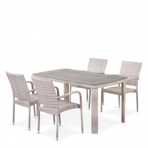 Комплект плетеной мебели T256C/Y376C-W85 Latte (4+1) + подушки на стульях в Тобольске - tobolsk.mebel-74.com | фото
