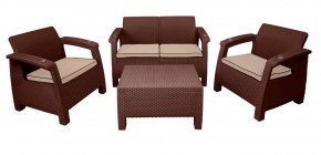 Комплект уличной мебели Yalta Premium Terrace Set (Ялта) шоколадый (+подушки под спину) в Тобольске - tobolsk.mebel-74.com | фото