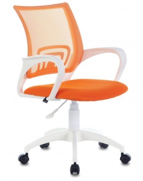 Кресло BRABIX "Fly MG-396W", пластик белый, сетка, оранжевое, 532401, MG-396W_532401 в Тобольске - tobolsk.mebel-74.com | фото