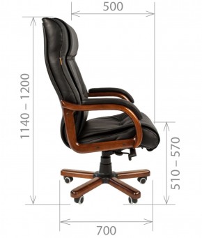 Кресло для руководителя CHAIRMAN  653 (Кожа) Черное в Тобольске - tobolsk.mebel-74.com | фото