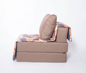 Кресло-кровать бескаркасное Харви (коричневый-геометрия браун) в Тобольске - tobolsk.mebel-74.com | фото
