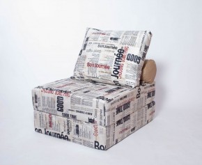 Кресло-кровать-пуф бескаркасное Прайм (Газета) в Тобольске - tobolsk.mebel-74.com | фото
