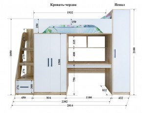 Кровать-чердак Тея (*Без Пенала) в Тобольске - tobolsk.mebel-74.com | фото