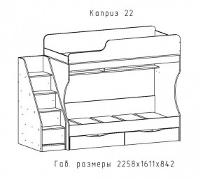 КАПРИЗ-22 Кровать двухъярусная 800 настил ЛДСП в Тобольске - tobolsk.mebel-74.com | фото