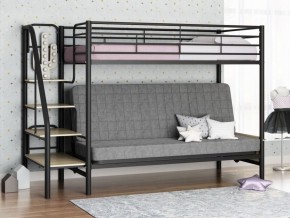Кровать двухъярусная с диваном "Мадлен-3" (Черный/Серый) в Тобольске - tobolsk.mebel-74.com | фото