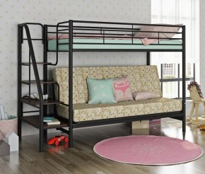 Кровать двухъярусная с диваном "Мадлен-3" (Черный/Серый) в Тобольске - tobolsk.mebel-74.com | фото