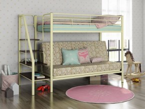 Кровать двухъярусная с диваном "Мадлен-3" (Белый/Фиолетовы) в Тобольске - tobolsk.mebel-74.com | фото