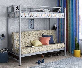 Кровать двухъярусная с диваном "Мадлен" (Серый/Фиолетовый) в Тобольске - tobolsk.mebel-74.com | фото