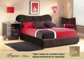 Кровать Феодосия 1400 со стразами в к/з "Классик 307 коричневый" (серия Норма) +основание +ПМ в Тобольске - tobolsk.mebel-74.com | фото