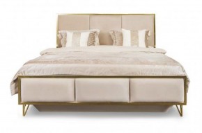 Кровать Lara 1600 с мягким изголовьем + основание (белый глянец) в Тобольске - tobolsk.mebel-74.com | фото