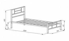 Кровать металлическая "Кадис 900х1900" Белый в Тобольске - tobolsk.mebel-74.com | фото