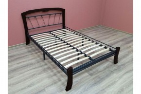 Кровать "Муза 4 Лайт" КМД9 Черная (1400*2000) (ножки-шоколад) с коваными изделиями в Тобольске - tobolsk.mebel-74.com | фото