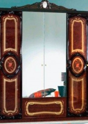 Шкаф 4-х дверный с зеркалами (01.144) Роза (могано) в Тобольске - tobolsk.mebel-74.com | фото