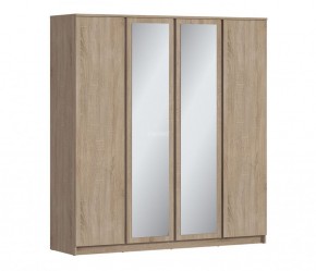 Шкаф 4х дверный с зеркалами Веста СБ-3082 (Дуб Сонома) в Тобольске - tobolsk.mebel-74.com | фото