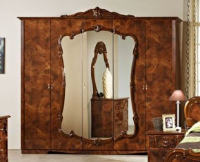 Шкаф 5-и дверный с зеркалами (20.145) Тициана (орех) в Тобольске - tobolsk.mebel-74.com | фото