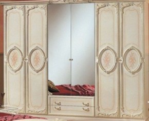 Шкаф 6-и дверный с зеркалами (01.146) Роза (беж) в Тобольске - tobolsk.mebel-74.com | фото
