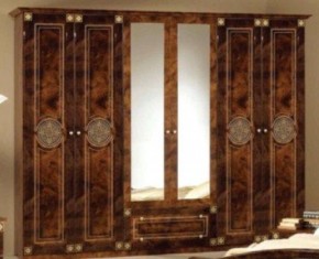 Шкаф 6-и дверный с зеркалами (02.146) Рома (орех) в Тобольске - tobolsk.mebel-74.com | фото