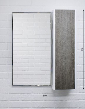 Шкаф-зеркало Uno 60 Дуб серый левый/правый Домино (DU1503HZ) в Тобольске - tobolsk.mebel-74.com | фото